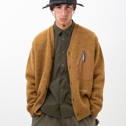 And Wander Shetland Wool Cardigan Camel 5742284361 Degli Uberti